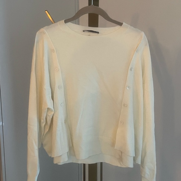 My Twinset Sweaters - My Twinset White Cardigan – Button Detail – Size Medium – Classic & Chic